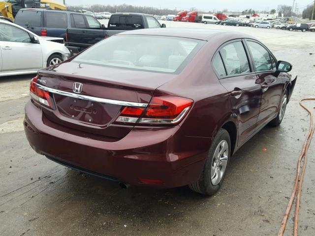 19XFB2F57FE073076 - 2015 HONDA CIVIC LX MAROON photo 4