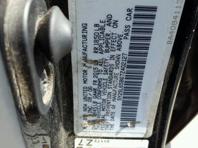 5Y2SL65867Z402127 - 2007 PONTIAC VIBE BLACK photo 10