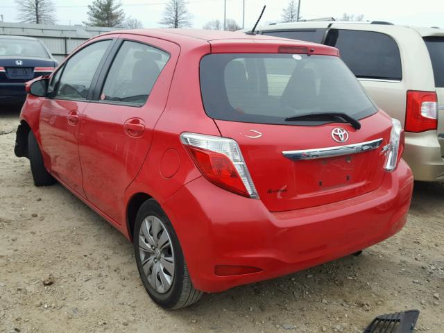 JTDKTUD32ED573803 - 2014 TOYOTA YARIS RED photo 3