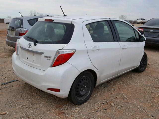 JTDKTUD36DD542522 - 2013 TOYOTA YARIS WHITE photo 4