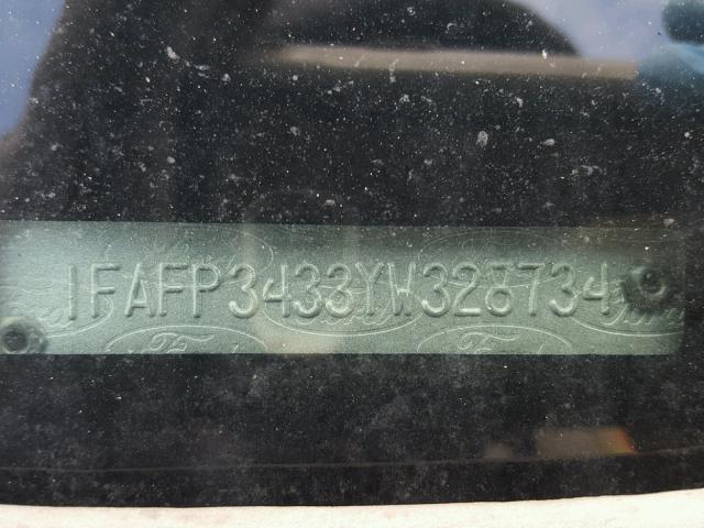 1FAFP3433YW328734 - 2000 FORD FOCUS SE BLUE photo 10