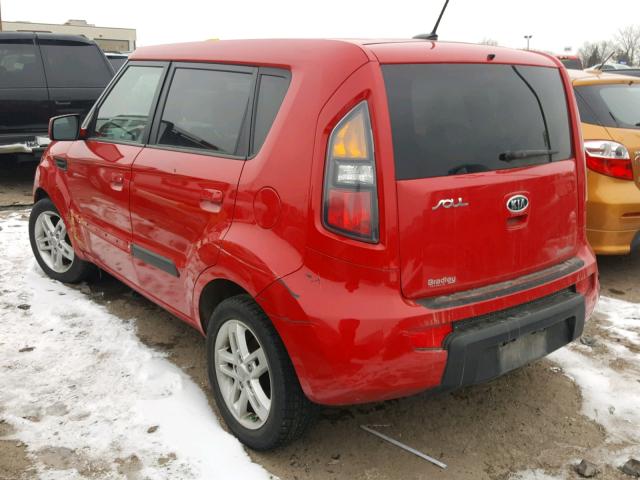 KNDJT2A21A7171677 - 2010 KIA SOUL + RED photo 3