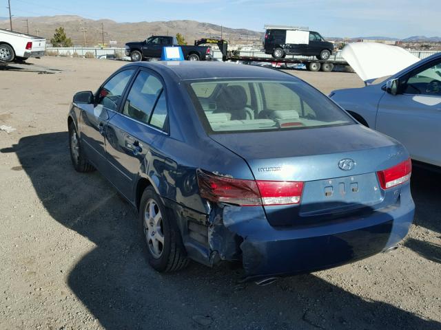 5NPEU46F86H096002 - 2006 HYUNDAI SONATA GLS BLUE photo 3