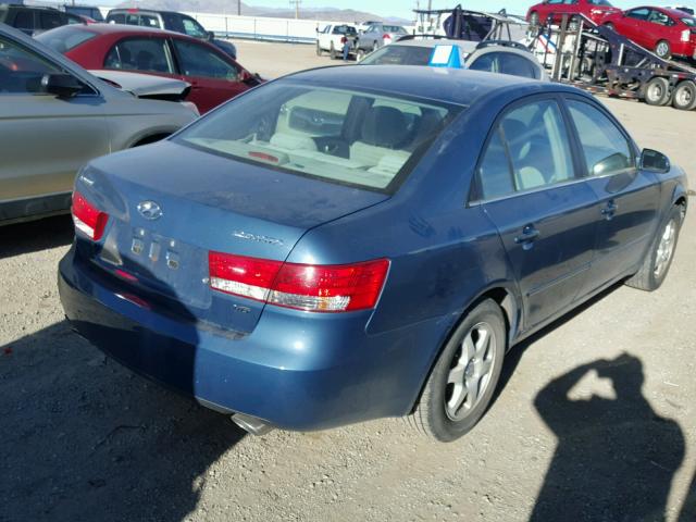 5NPEU46F86H096002 - 2006 HYUNDAI SONATA GLS BLUE photo 4