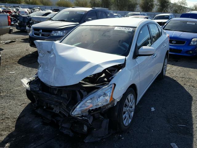 3N1AB7AP8FY286829 - 2015 NISSAN SENTRA S WHITE photo 2