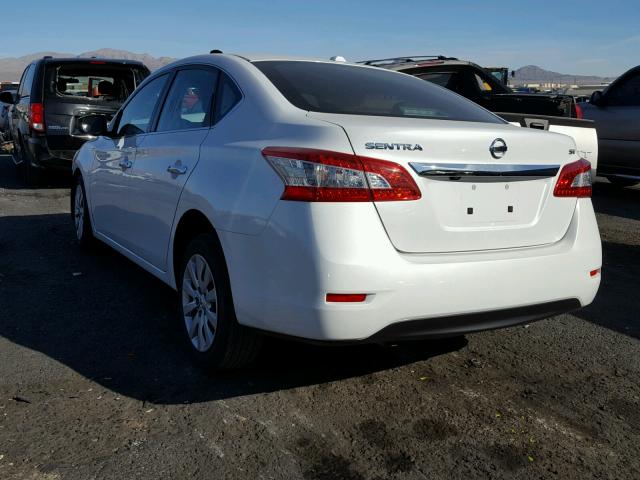 3N1AB7AP8FY286829 - 2015 NISSAN SENTRA S WHITE photo 3