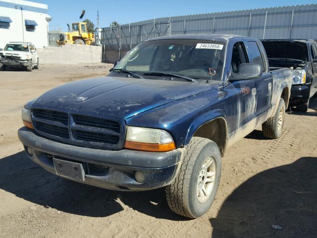 1B7HG38N32S639996 - 2002 DODGE DAKOTA QUA BLUE photo 2