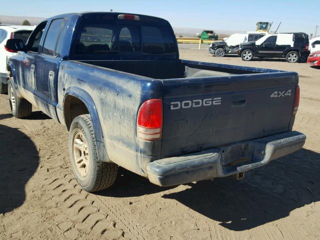 1B7HG38N32S639996 - 2002 DODGE DAKOTA QUA BLUE photo 3