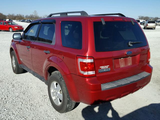 1FMCU03Z58KB52573 - 2008 FORD ESCAPE XLT RED photo 3