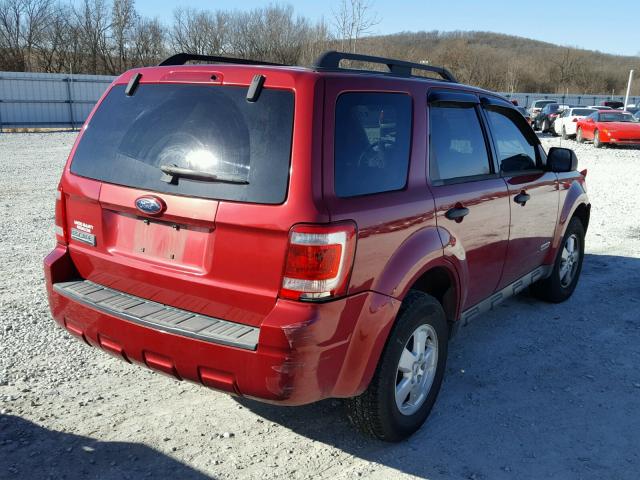 1FMCU03Z58KB52573 - 2008 FORD ESCAPE XLT RED photo 4