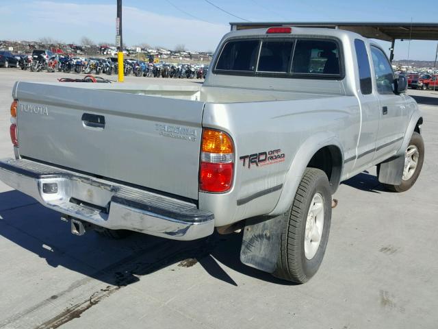 5TESN92N41Z787849 - 2001 TOYOTA TACOMA XTR SILVER photo 4