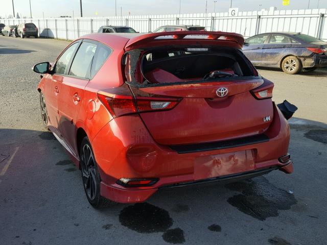 JTNKARJE8HJ537656 - 2017 TOYOTA COROLLA IM RED photo 3