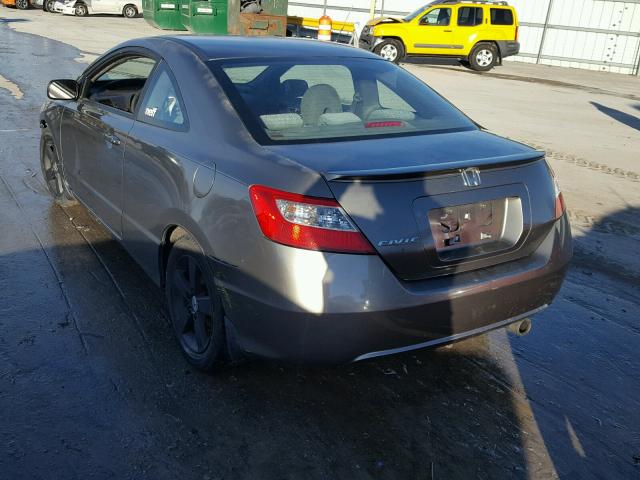 2HGFG12847H519784 - 2007 HONDA CIVIC EX GRAY photo 3