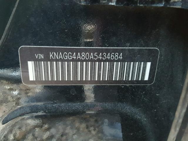 KNAGG4A80A5434684 - 2010 KIA OPTIMA LX BLACK photo 10