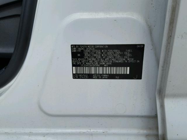 JTLZE4FE0A1097994 - 2010 TOYOTA SCION XB WHITE photo 10