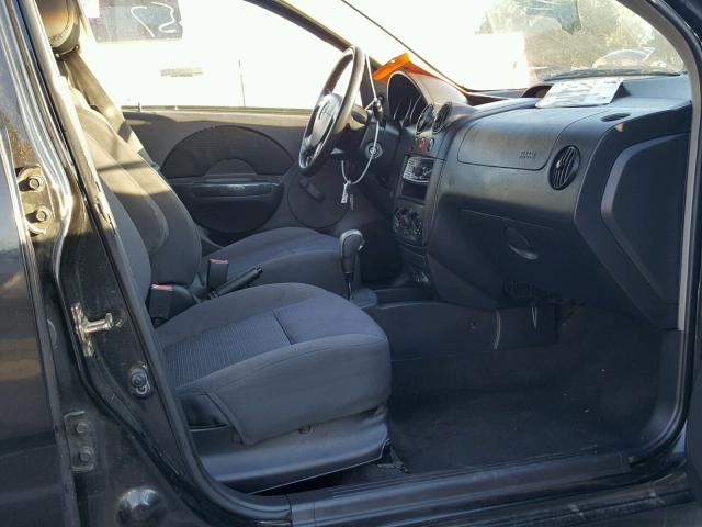 KL1TD66607B700008 - 2007 CHEVROLET AVEO BASE Siyah fotoğraf 5