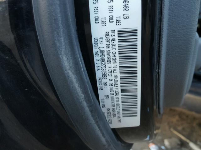 1J8HG48K27C685860 - 2007 JEEP COMMANDER შავი ფოტო 10