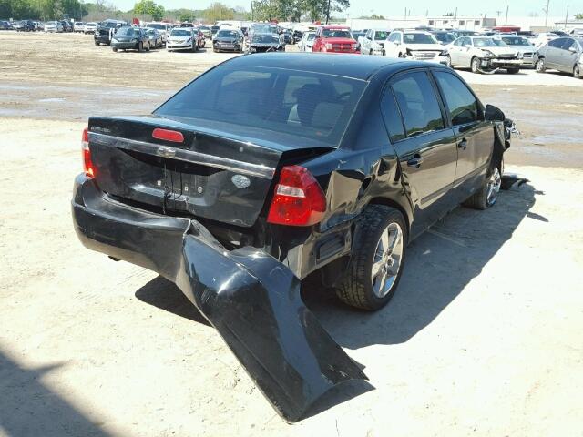 1G1ZS52F75F286619 - 2005 CHEVROLET MALIBU BLACK photo 4