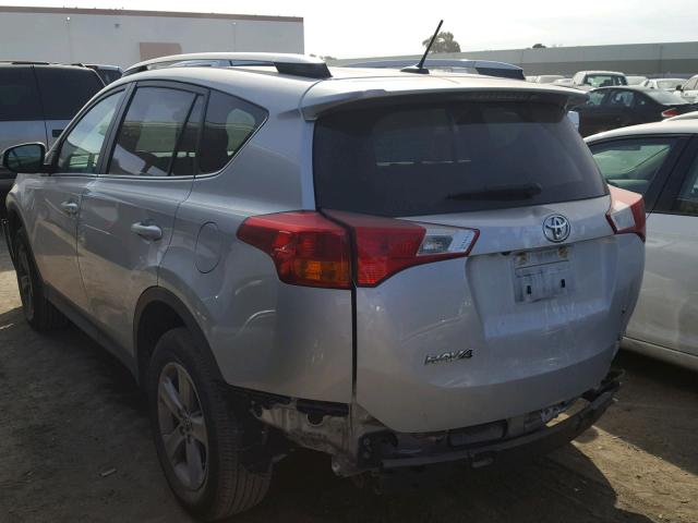 2T3WFREV9FW150338 - 2015 TOYOTA RAV4 XLE SILVER photo 3