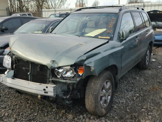 JTEDP21A250047369 - 2005 TOYOTA HIGHLANDER GREEN photo 2