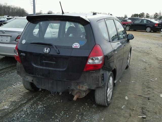 JHMGD38687S044094 - 2007 HONDA FIT S BLACK photo 4