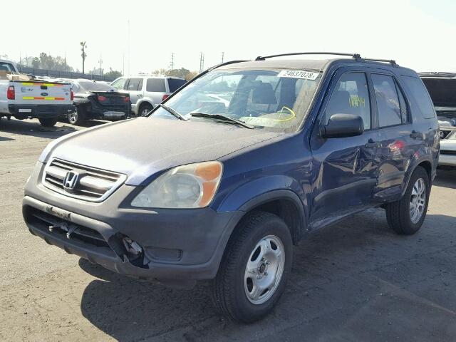 JHLRD78402C006543 - 2002 HONDA CR-V LX BLUE photo 2