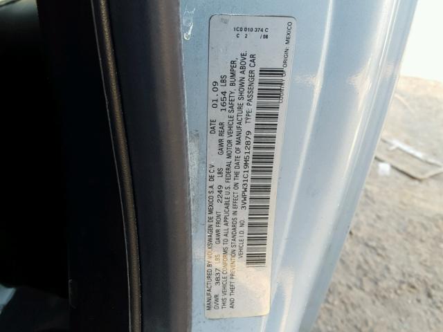 3VWPW31C19M512879 - 2009 VOLKSWAGEN NEW BEETLE ვერცხლისფერი ფოტო 10