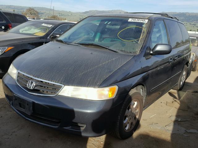 5FNRL18654B000631 - 2004 HONDA ODYSSEY EX BLUE photo 2