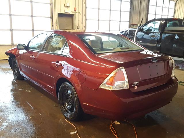3FAFP06Z66R185102 - 2006 FORD FUSION S RED photo 3