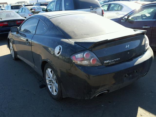 KMHHM66DX8U296133 - 2008 HYUNDAI TIBURON GS BLACK photo 3