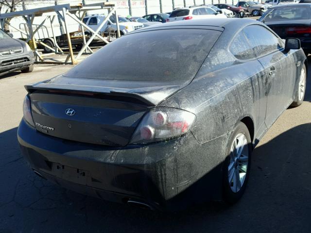 KMHHM66DX8U296133 - 2008 HYUNDAI TIBURON GS BLACK photo 4