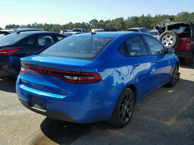 1C3CDFAA7GD650270 - 2016 DODGE DART SE BLUE photo 4