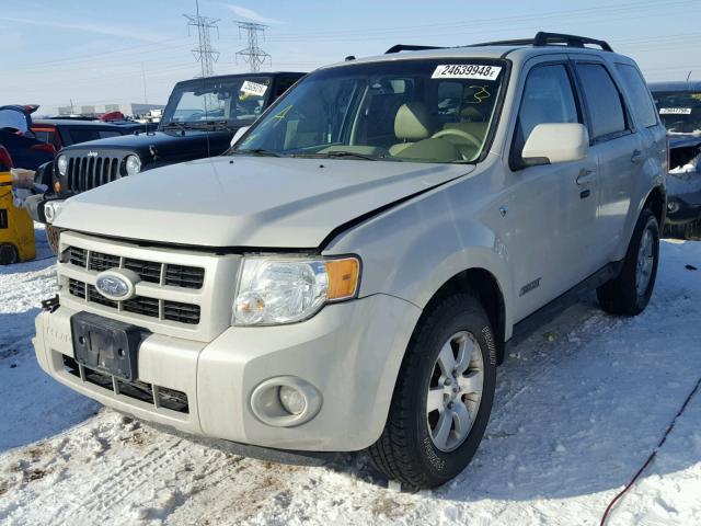 1FMCU04118KA64824 - 2008 FORD ESCAPE LIM WHITE photo 2