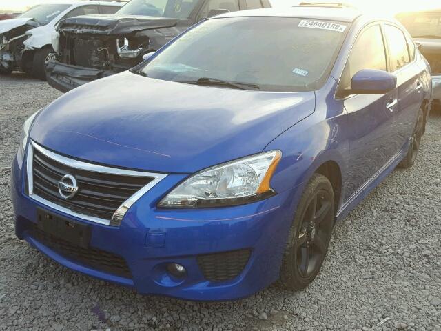 3N1AB7AP2EY310122 - 2014 NISSAN SENTRA S BLUE photo 2