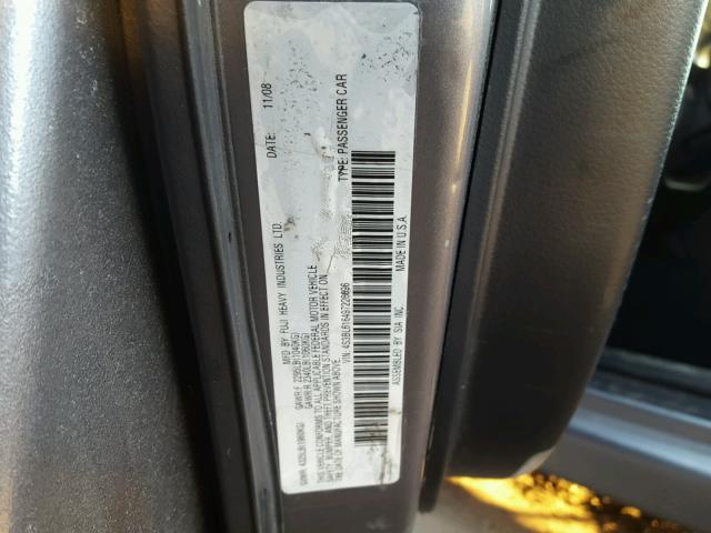 4S3BL616497226696 - 2009 SUBARU LEGACY 2.5 GRAY photo 10