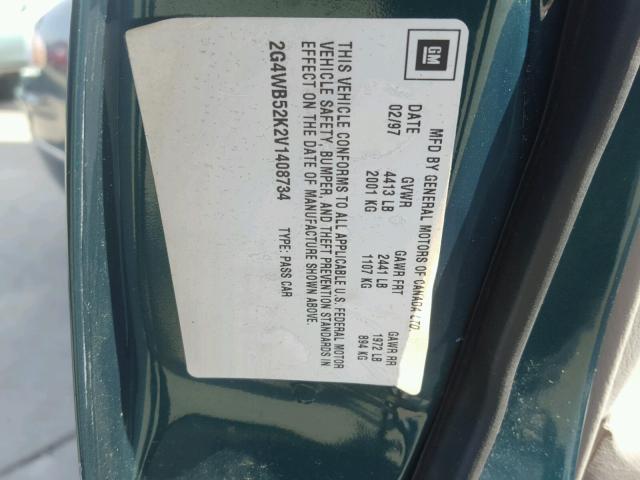 2G4WB52K2V1408734 - 1997 BUICK REGAL LS 绿色 照片 10