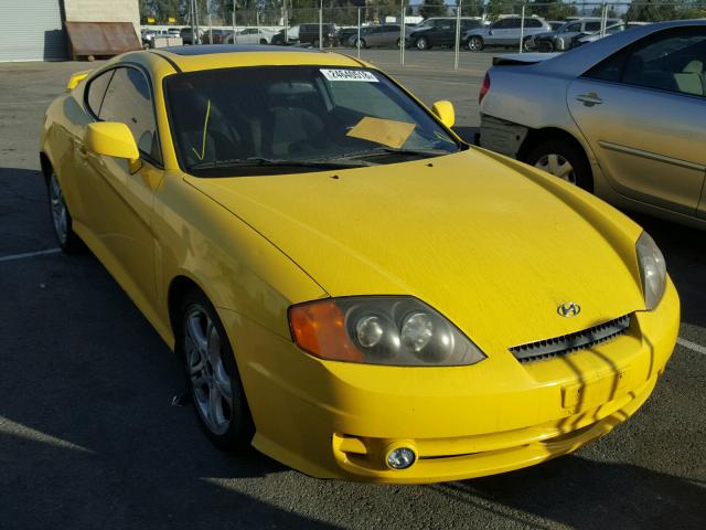 KMHHN65F24U138931 - 2004 HYUNDAI TIBURON GT YELLOW photo 1