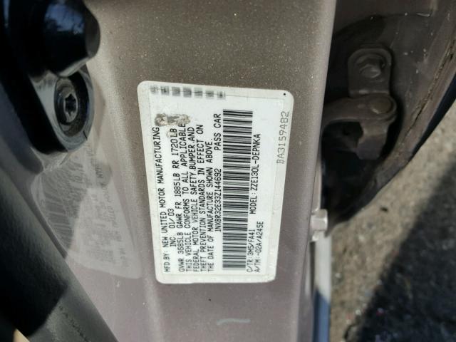 1NXBR32E33Z144692 - 2003 TOYOTA COROLLA CE SILVER photo 10