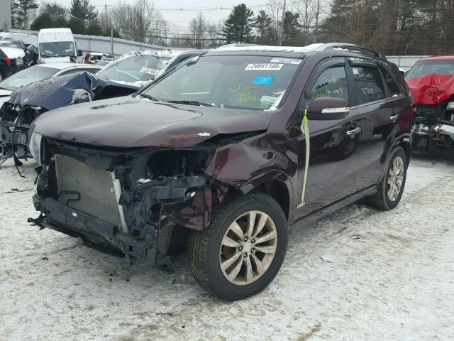 5XYKWDA22DG361471 - 2013 KIA SORENTO SX BURGUNDY photo 2