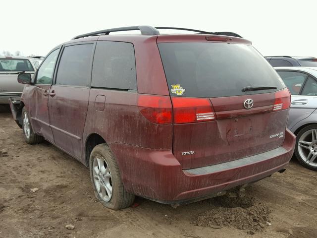 5TDBA22CX4S017514 - 2004 TOYOTA SIENNA XLE BURGUNDY photo 3