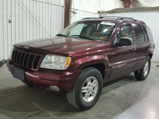 1J4GW68N2XC658583 - 1999 JEEP GRAND CHER RED photo 2