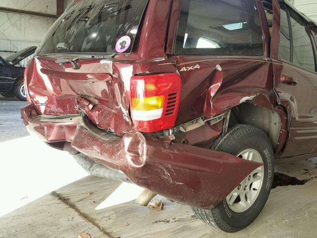 1J4GW68N2XC658583 - 1999 JEEP GRAND CHER RED photo 9