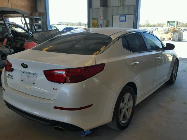 KNAGM4A73F5647684 - 2015 KIA OPTIMA LX WHITE photo 4