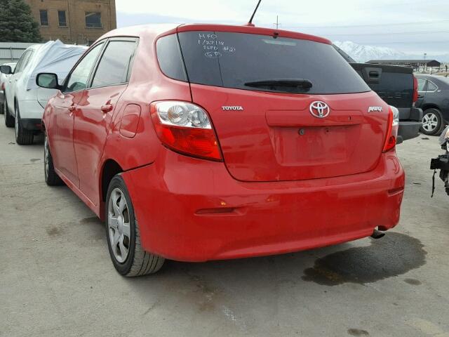 2T1KU40E69C185349 - 2009 TOYOTA COROLLA MA RED photo 3