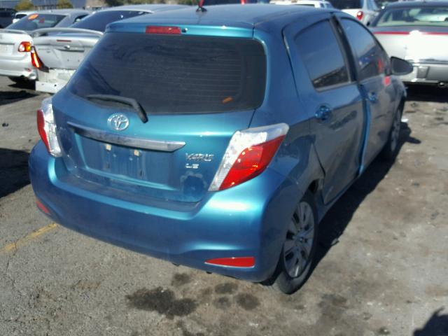 JTDKTUD33CD520833 - 2012 TOYOTA YARIS BLUE photo 4