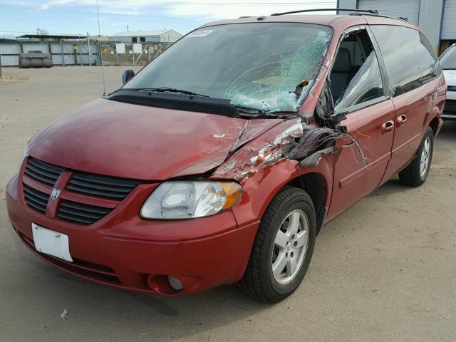 2D8GP44L47R176041 - 2007 DODGE GRAND CARA RED photo 2