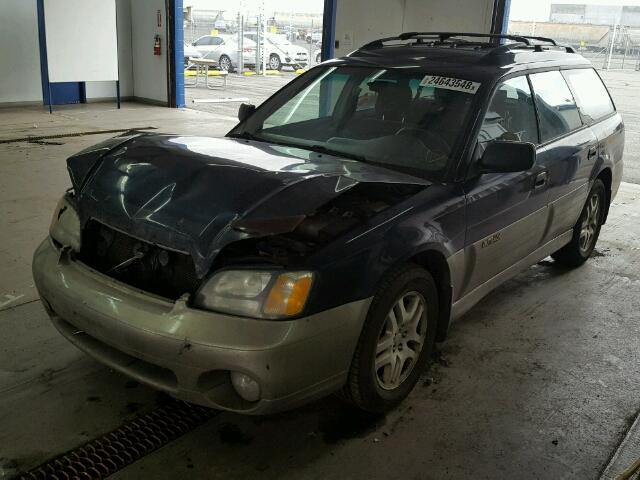 4S3BH675626657259 - 2002 SUBARU LEGACY OUT BLUE photo 2