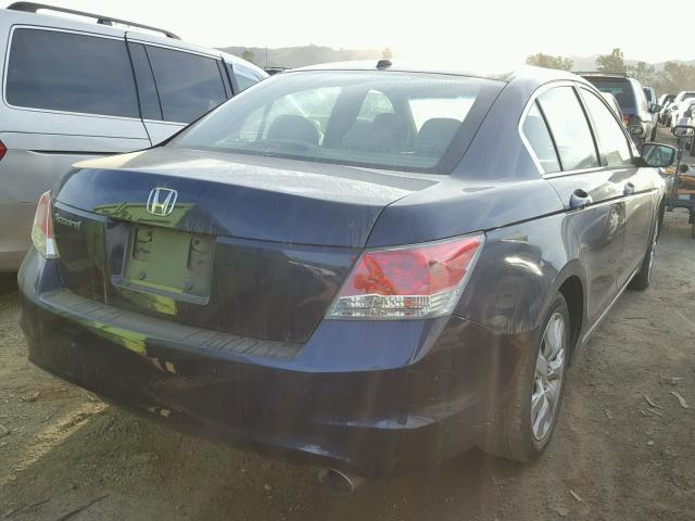 1HGCP26829A201005 - 2009 HONDA ACCORD EXL BLUE photo 4