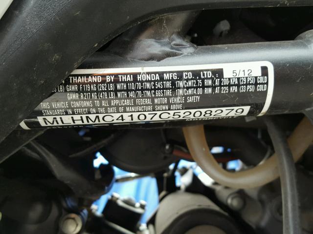 MLHMC4107C5208279 - 2012 HONDA CBR250 R BLUE photo 10