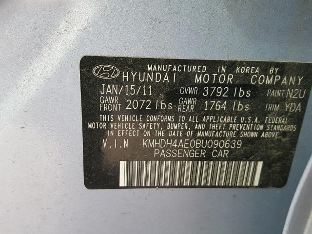 KMHDH4AE0BU090639 - 2011 HYUNDAI ELANTRA GL BLUE photo 10